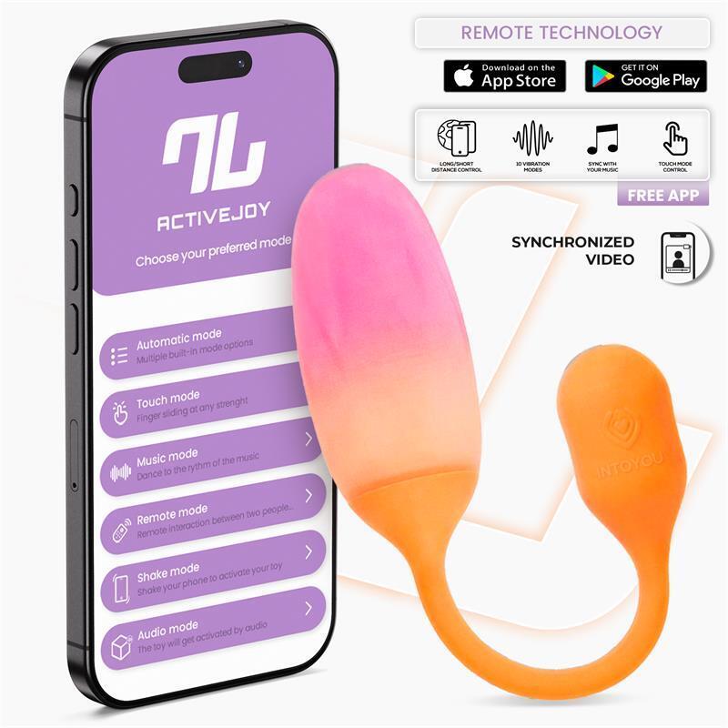 Nexegg Huevo Vibrador Silicona Doble Capa App Naranja/Rosa
