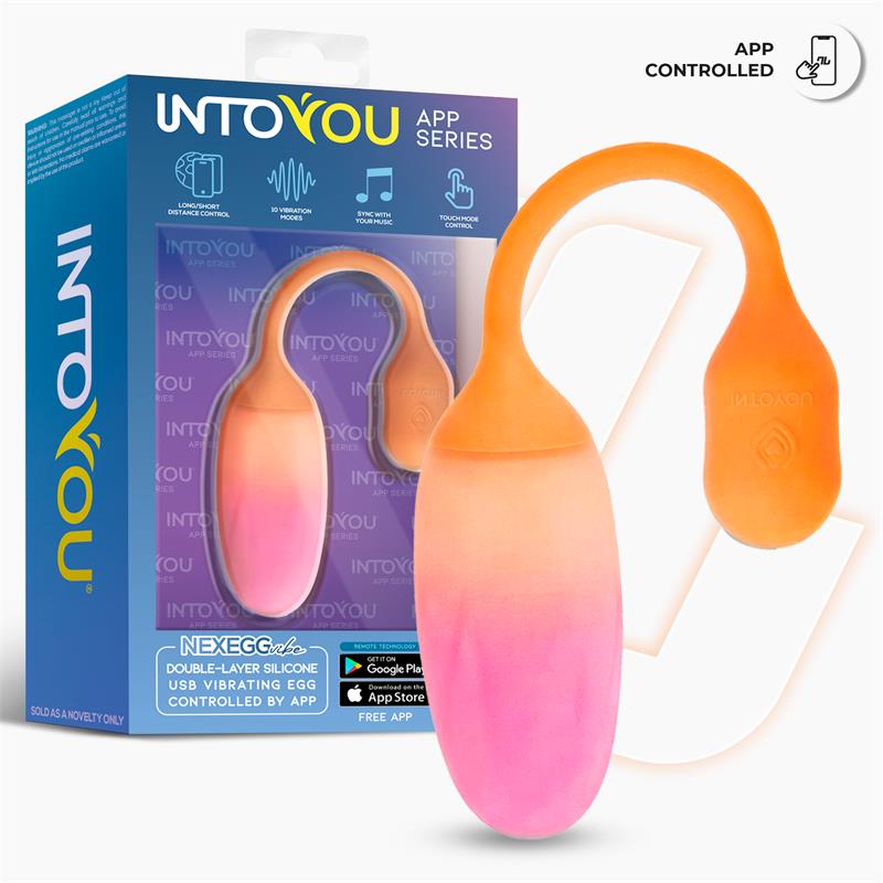 Nexegg Huevo Vibrador Silicona Doble Capa App Naranja/Rosa