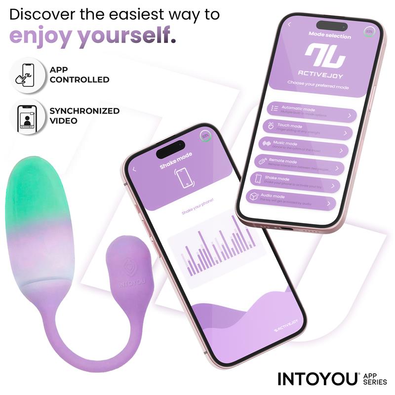 Nexegg Huevo Vibrador Silicona Doble Capa Con App Lila/Pistacho