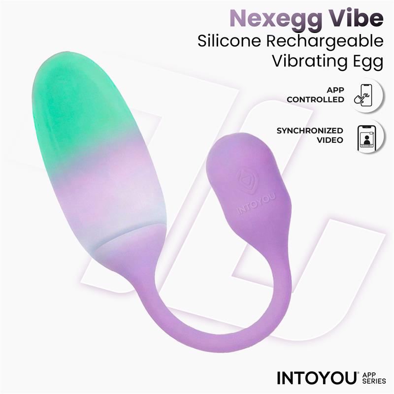 Nexegg Huevo Vibrador Silicona Doble Capa Con App Lila/Pistacho