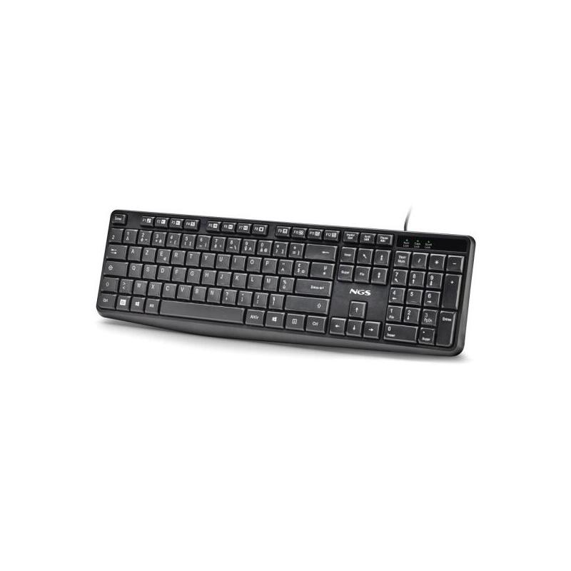 Ngs Funky V4 Teclado Usb - Azerty Fr - 12 Teclas Multimedia - Teclas De Membrana Silenciosas - Inclinacion Ajustable -