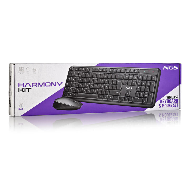 Ngs Kit Teclado+Ratón Inalámbrico 12 Teclas Multim