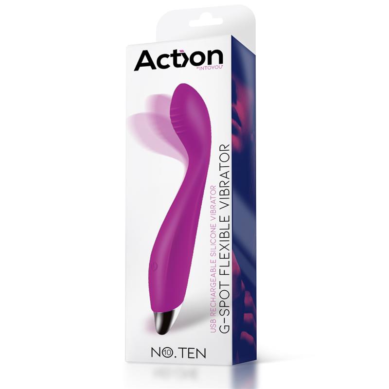 No. Ten Vibrador Hiper-Flexible Punto-G Usb Magnético Silicona