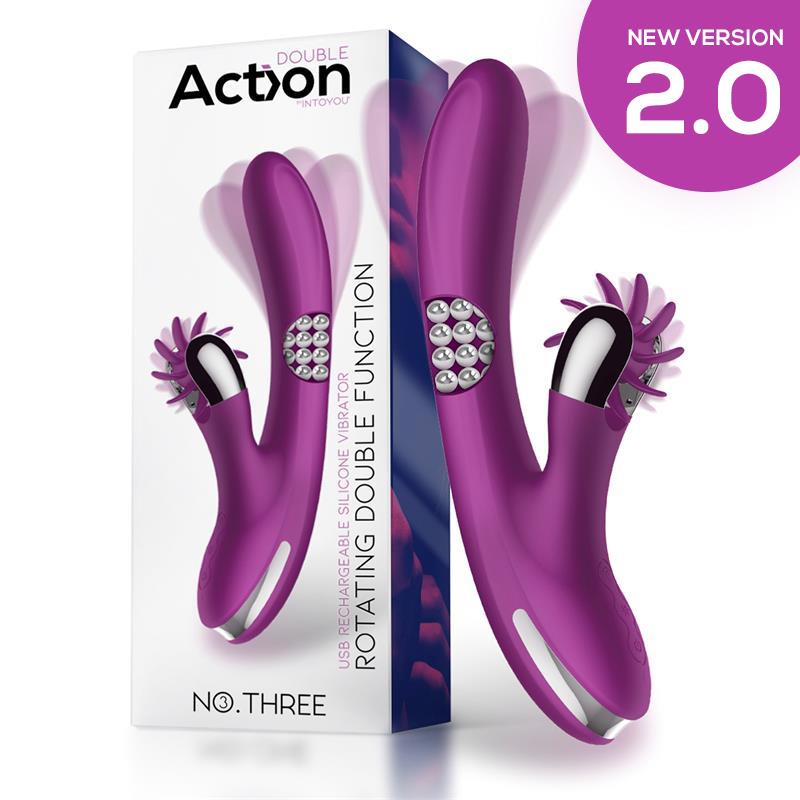 No. Three Rotador Con Bolas Giratorias 360º Y Rueda Estimuladora Usb Silicona