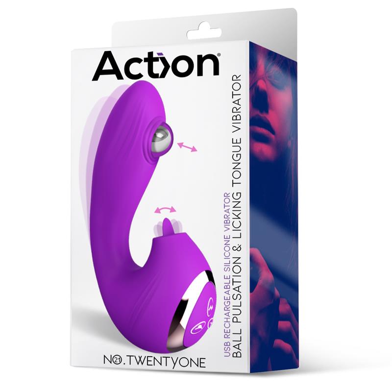 No. Twentyone Vibrador Con Bola Pulsante Y Lengua Estimuladora