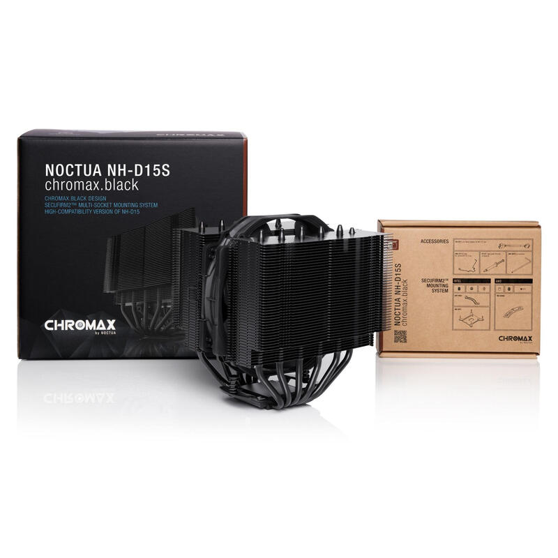 Noctua Nh-D15s Enfriador De Procesador Negro Chromax Base 1156, Am2, Am2 +, Am3, 1155, Am3 +, 2011, Fm1, Fm2, 1150, Fm2 +, 1151, 2011-3