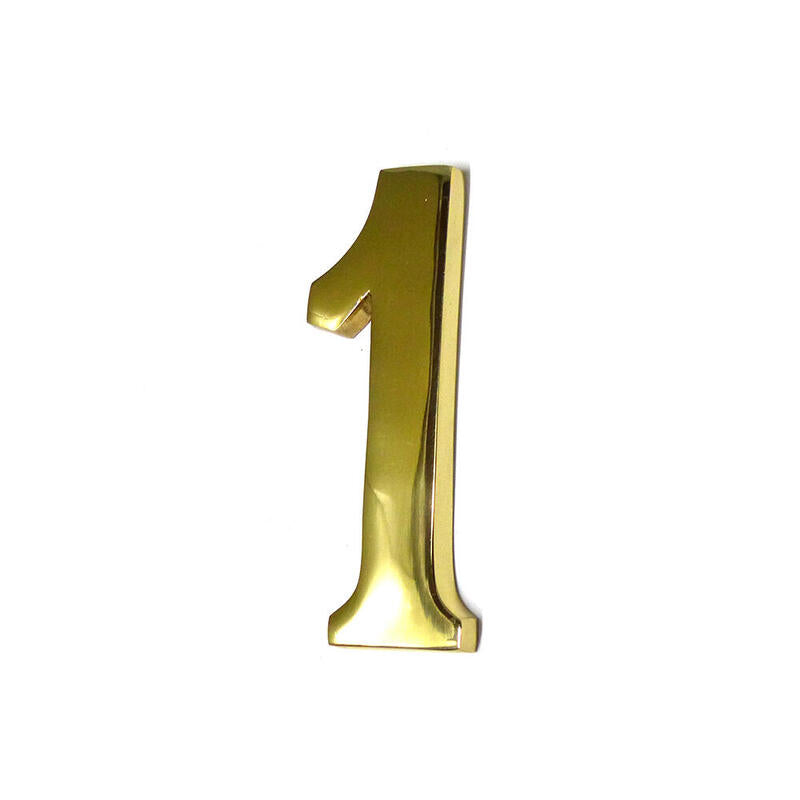 Numero 1 Laton Pulido 10cm Fijacion Invisible Edm