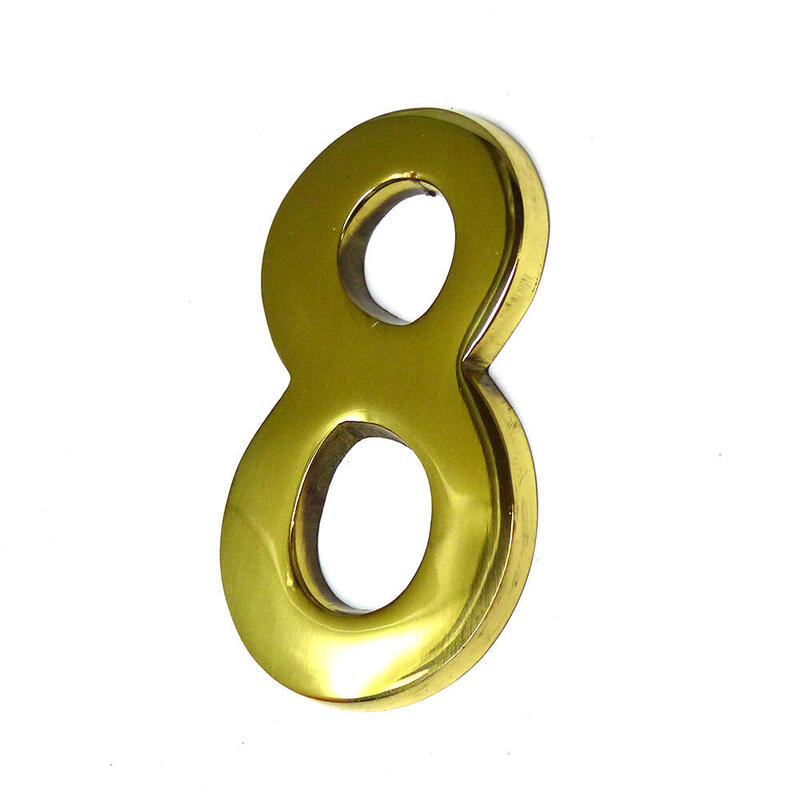 Numero 8 Laton Pulido 10cm Fijacion Invisible Edm