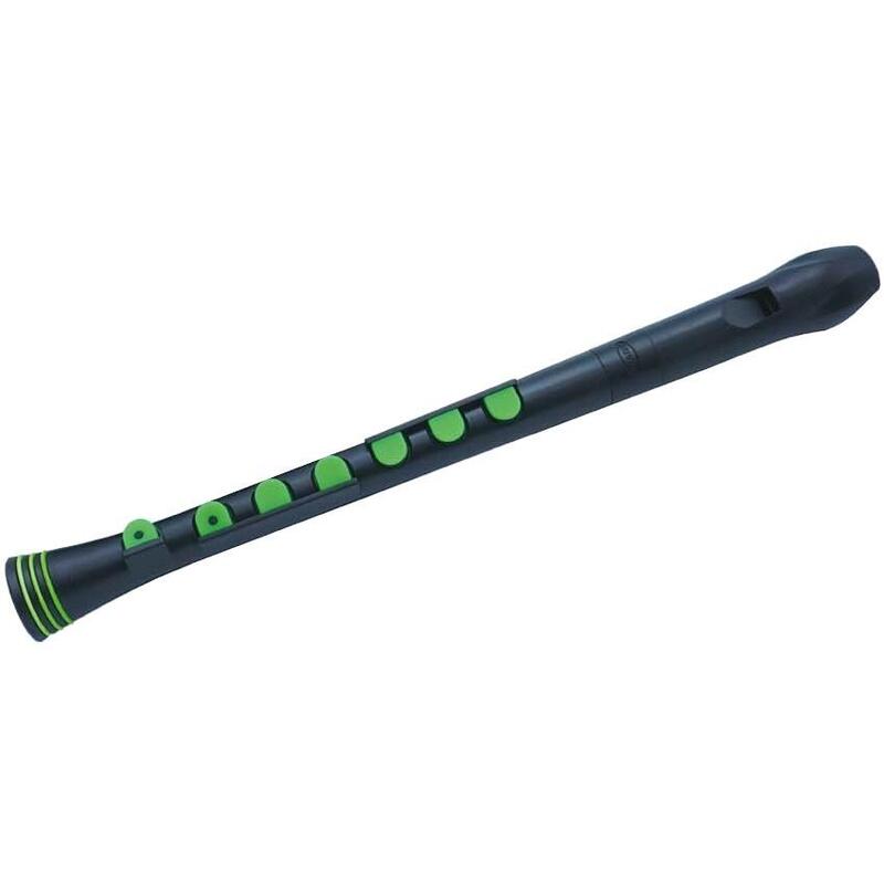 Nuvo Recorder + Negro-Verde - Flet Recto Sopranowy