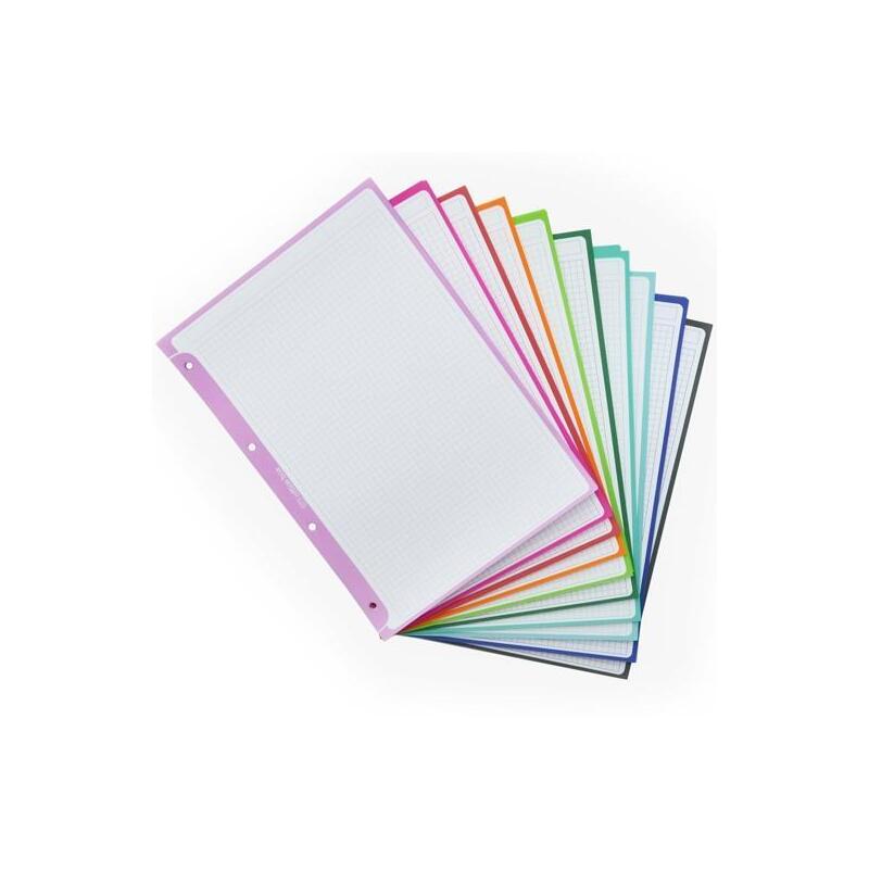 Office Box Recambio Papel Carpeta & Block A4+ Colorline 100h 5x5 90gr 10 Bandas Color