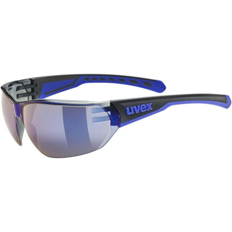 Okulary Rowerowe Uvex Equate, Black/Blue Matt/Mirror Blue