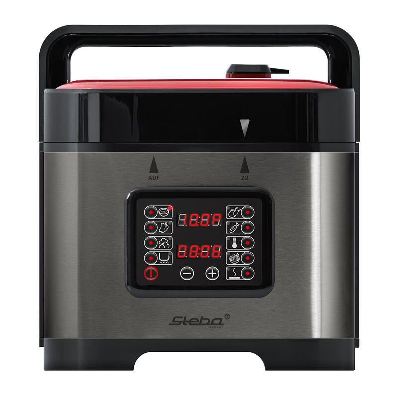 Olla Multicocina/Olla A Presión Steba Dd 1 Eco, Multicocción Acero Inoxidable/Rojo, 900 Vatios, 5 Litros 050300