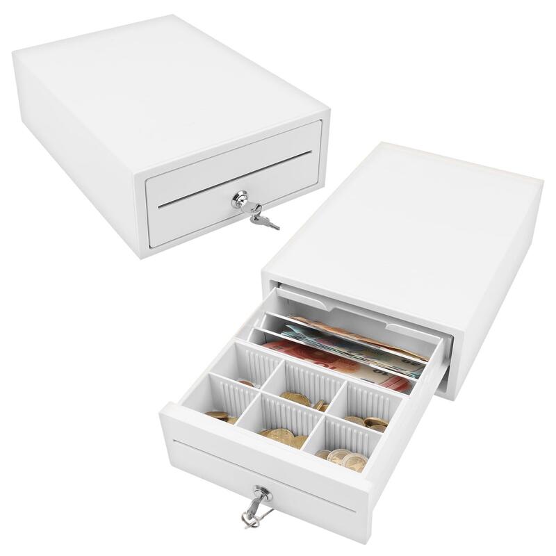 Olympia Mini 208 Cajón Metal Con 6 Compartimentos Monedas Y 3 Compartimentos Billetes  Conector Rj12 Y Cerradura