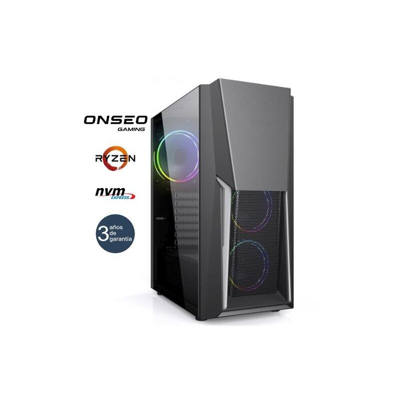 Onseo Ryzen Gaming Boost Gold Mt Rgb Amd Ryzen 7 5800x 16gb 500gb M.2 Nvme Rtx 5060 8gb 750w 80+ Bronze 3 Años Garantía 30 Días Doa