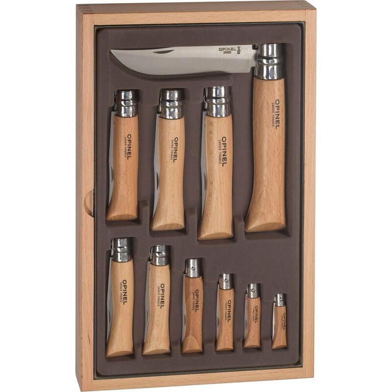 Opinel Collector Set Wood Box Navajas De Bolsillo De 10 Piezas