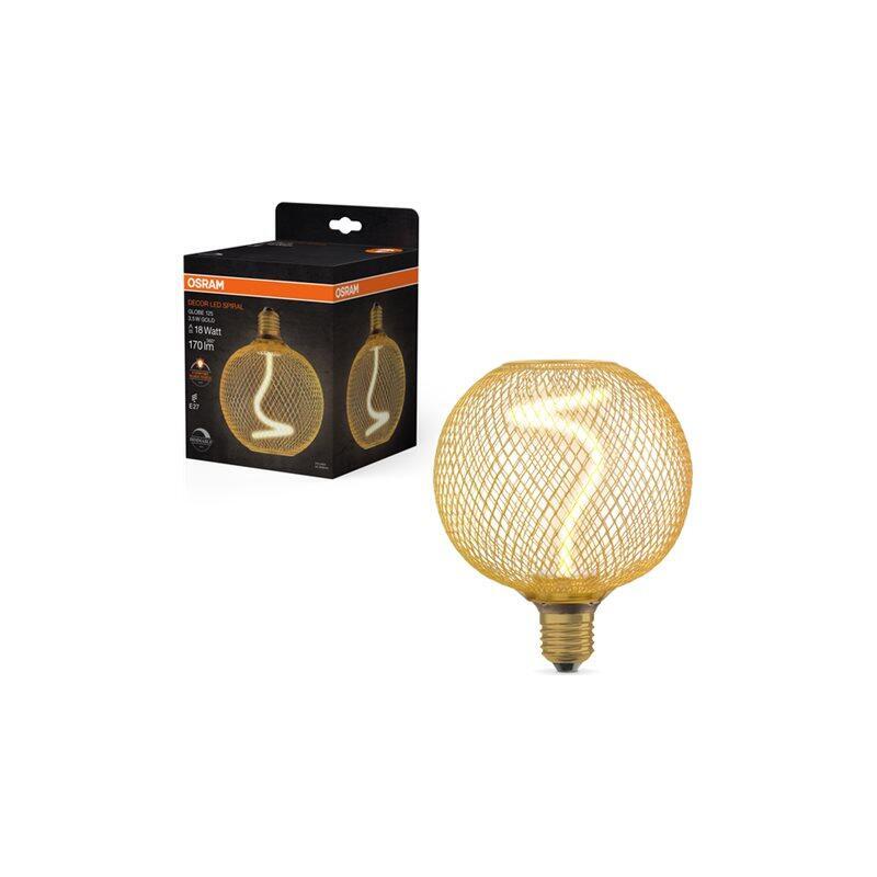  Osram Led Decor Spiral Filament Globe 125 18 Gold Dim 3.5w 818 E27