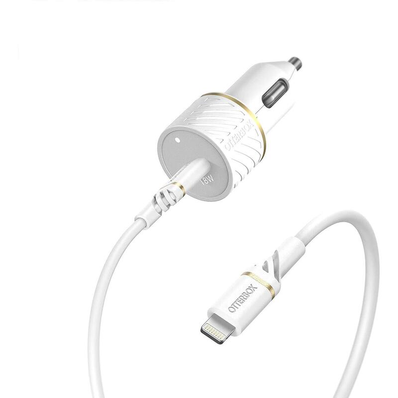Otterbox Car Charger Bundle Usb C 18w Usb Pd + Usb C-Lightning Cable 1m White