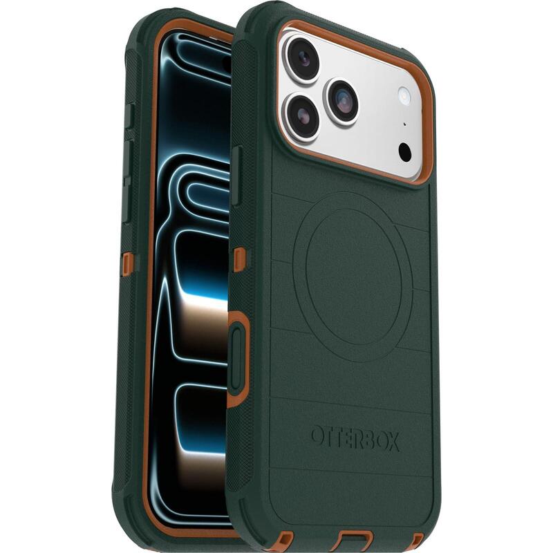 Otterbox Defender Series Pro Carcasa Trasera Para Teléfono Móvil Resistente Compatibilidad Con Magsafe Policarbonato Elastómero Termoplástico (Tpe) Espuma Viscoelástica Silicona Intriga Verde Para Apple Iphone 17 Pro Max