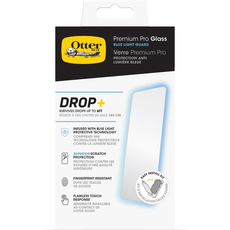 Otterbox Premium Pro Glass Antimicrobial Blue Light Apple Iphone 15 Pro Max Clear