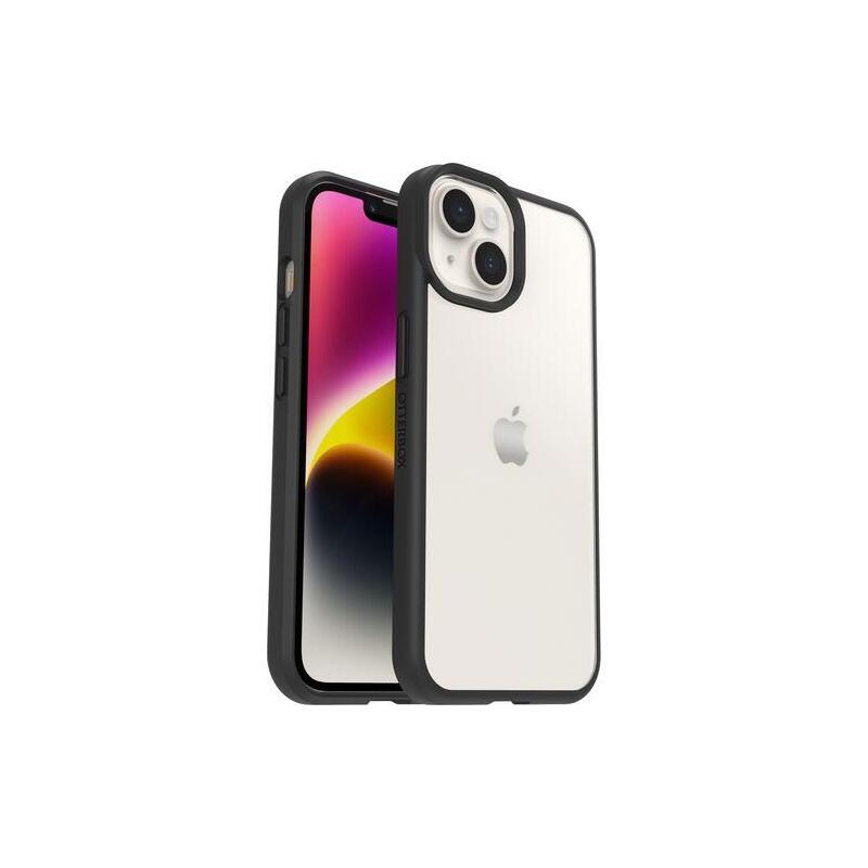 Otterbox React Series Propack Packaging Carcasa Trasera Para Teléfono Móvil Antimicrobiano Elastómero Termoplástico (Tpe) Policarbonato 50 % De Plástico Reciclado Cristal Negro Para Apple Iphone 14