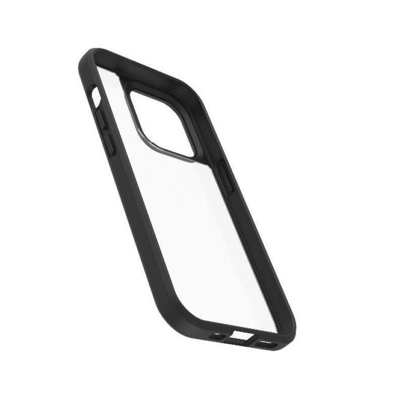 Otterbox React Series Propack Packaging Carcasa Trasera Para Teléfono Móvil Antimicrobiano Policarbonato Elastómero Termoplástico (Tpe) 50 % De Plástico Reciclado Cristal Negro Para Apple Iphone 14 Pro