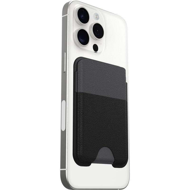 Otterbox Symmetry Series Billetera Para Tarjeta De Crédito Compatibilidad Con Magsafe Cuero De Cactus Poliuretano Noir Ash (Negro)