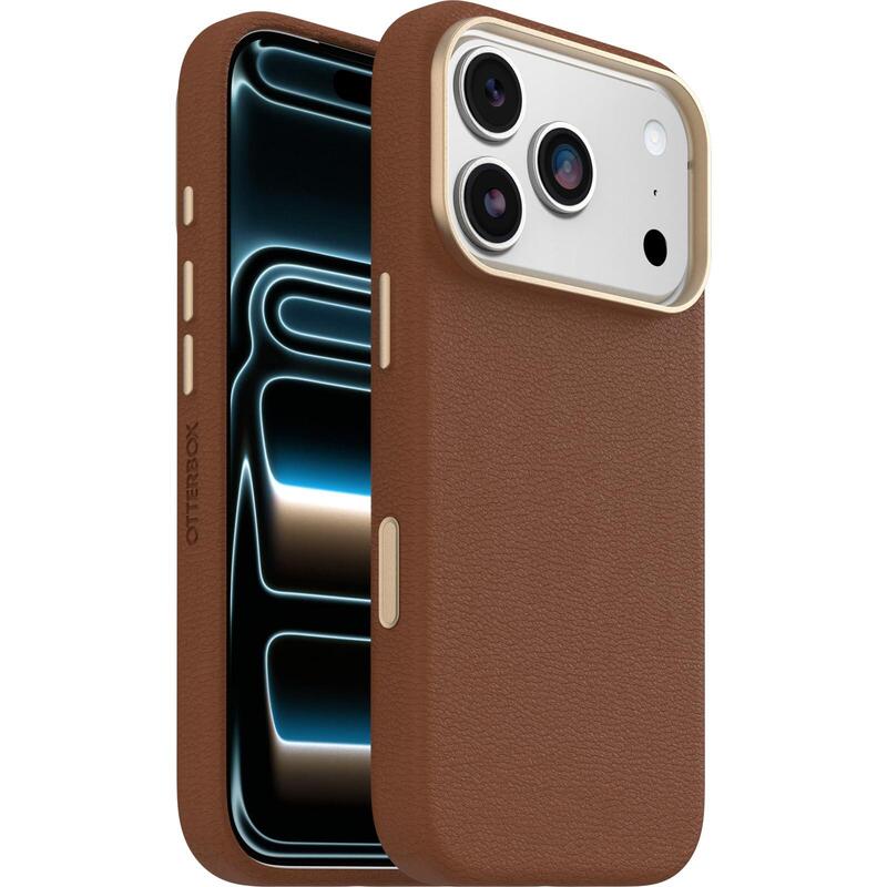 Otterbox Symmetry Series Carcasa Trasera Para Teléfono Móvil Compatibilidad Con Magsafe Cuero De Cactus Imán Poliuretano Silla De Montar Desértica (Marrón) Para Apple Iphone 17 Pro