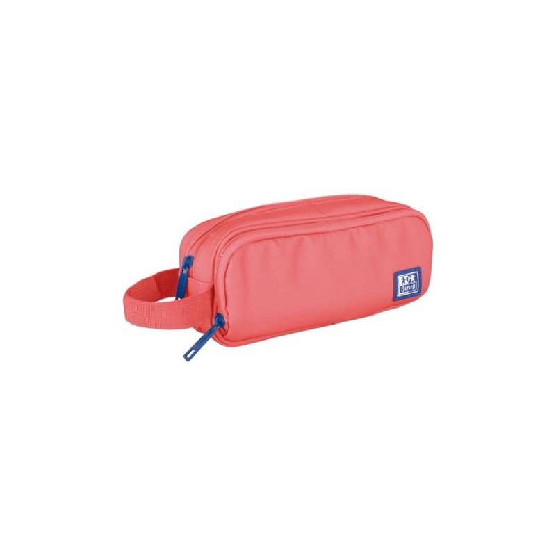 Oxford B-Smart Estuche Portatodo - 3 Compartimentos - Asa Lateral - Fabricado En Material Reciclado - Sandia