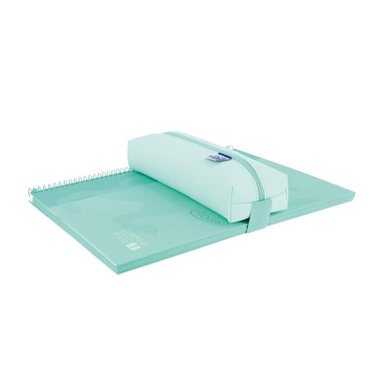 Oxford Live & Go Estuche Rectangular Mediano - Material Acolchado - Goma Elastica Para Unirlo Al Cuaderno - Azul