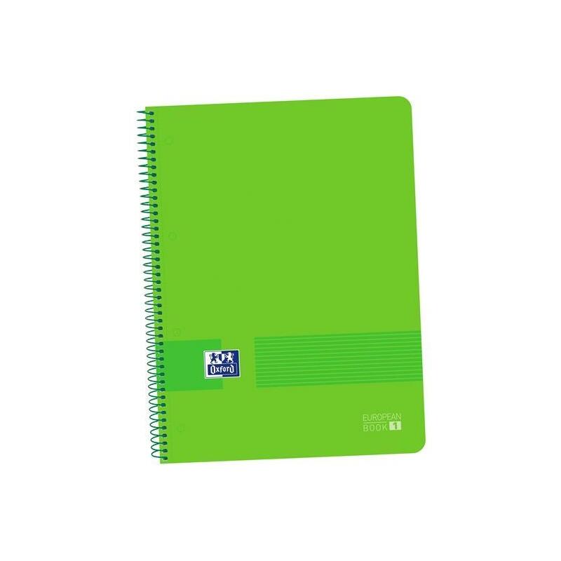 Oxford Live&Go Cuaderno Europeanbook 1 Espiral 80h 5x5 T/Plástico A4+ Azul Verde -5u-