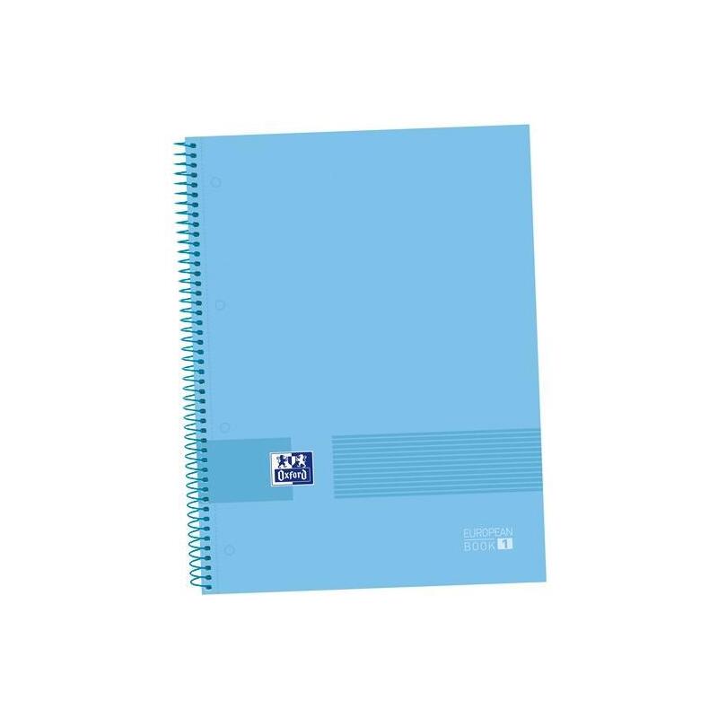 Oxford &You Cuaderno Europeanbook 1 Espiral 80h 5x5 T/Extraduras A4+ Soft Periwinkle Blue -5u-