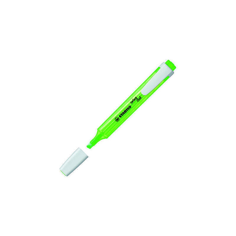 Pack 10 Unidades Stabilo Swing Cool Marcador Fluorescente - Cuerpo Plano - Punta Biselada - Trazo Entre 1 Y 4mm - Tinta Con Base De Agua - Antisecado - Color Verde