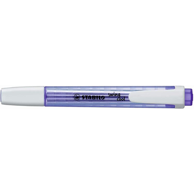 Pack 10 Unidades Stabilo Swing Cool Marcador Fluorescente - Cuerpo Plano - Punta Biselada - Trazo Entre 1 Y 4mm - Tinta Con Base De Agua - Antisecado - Color Lavanda