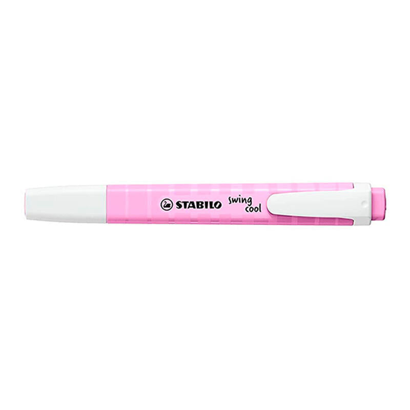 Pack 10 Unidades Stabilo Swing Cool Pastel Marcador Fluorescente - Cuerpo Plano - Punta Biselada - Trazo Entre 1 Y 4mm - Tinta Con Base De Agua - Antisecado - Color Fucsia Helado