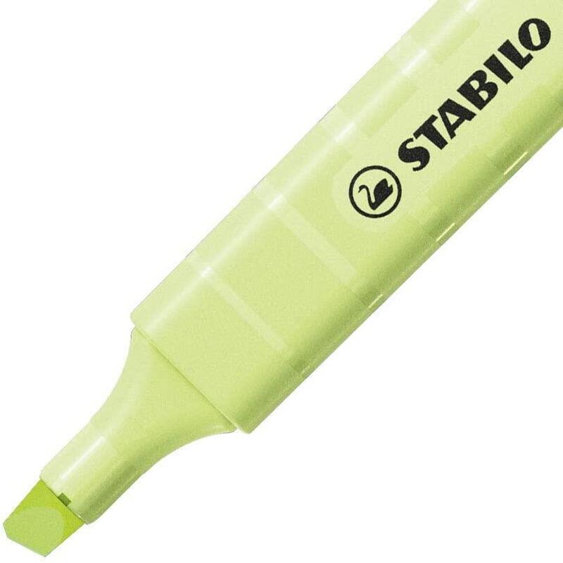 Pack 10 Unidades Stabilo Swing Cool Pastel Marcador Fluorescente - Cuerpo Plano - Punta Biselada - Trazo Entre 1 Y 4mm - Tinta Con Base De Agua - Color Chispa De Lima