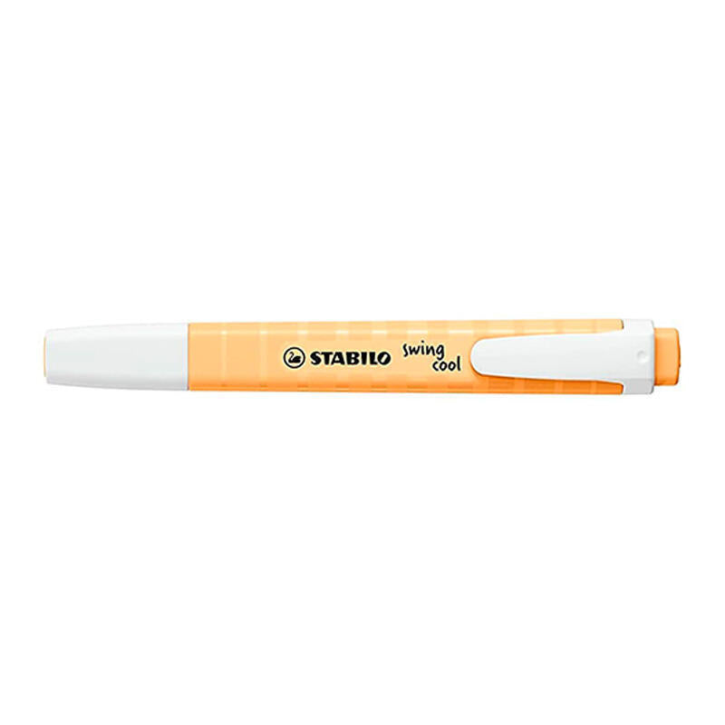 Pack 10 Unidades Stabilo Swing Cool Pastel Marcador Fluorescente - Cuerpo Plano - Punta Biselada - Trazo Entre 1 Y 4mm - Tinta Con Base De Agua - Antisecado - Color Naranja Palido