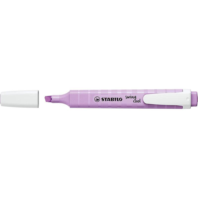 Pack 10 Unidades Stabilo Swing Cool Pastel Marcador Fluorescente - Cuerpo Plano - Punta Biselada - Trazo Entre 1 Y 4mm - Tinta Con Base De Agua - Color Brisa Violeta