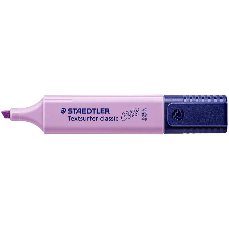 Pack 10 Unidades Staedtler Textsurfer Classic 364 Pastel Rotulador Marcador Fluorescente - Punta Biselada - Trazo Entre 1mm-5mm - Tinta Con Base De Agua - Color Lavanda