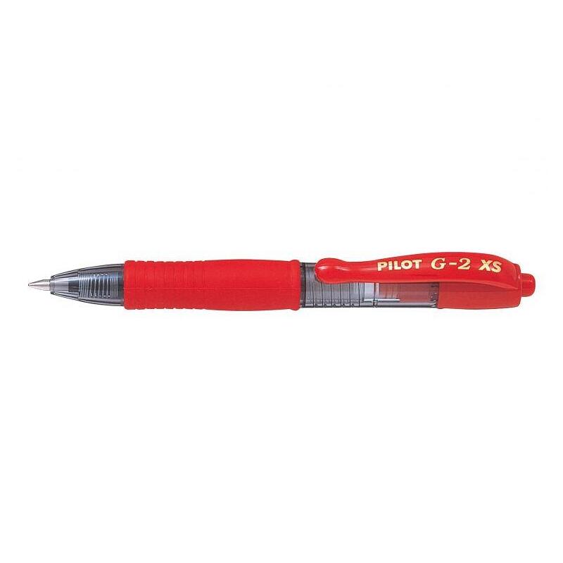 Pack 12 Unidades Pilot Boligrafo De Gel G2 Pixie Xs Retractil - Punta De Bola Redonda 0.7mm - Trazo 0.32mm - Grip Ergonomico - Color Rojo
