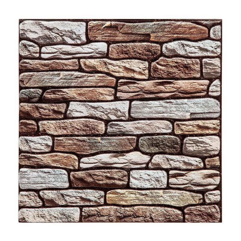 Sticker Imitacion Muro Color Marron 30 X 30 Cm, Pack 2 Uds