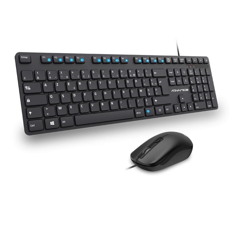 Pack 2en1 (Teclado/Ratón) Advance Workmate Plus (Negro)