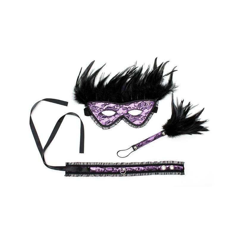 Pack 3 Piezas Dominiset De Lujo Purpura