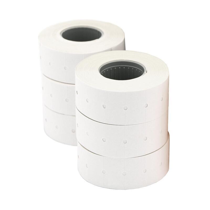 Pack 6 Rollos De Etiquetas Permanentes Compatibles Con Maquina Etiquetadora 101419- Medidas 26x16 Mmcolor Blanco1000 Etiquetas/Rollo