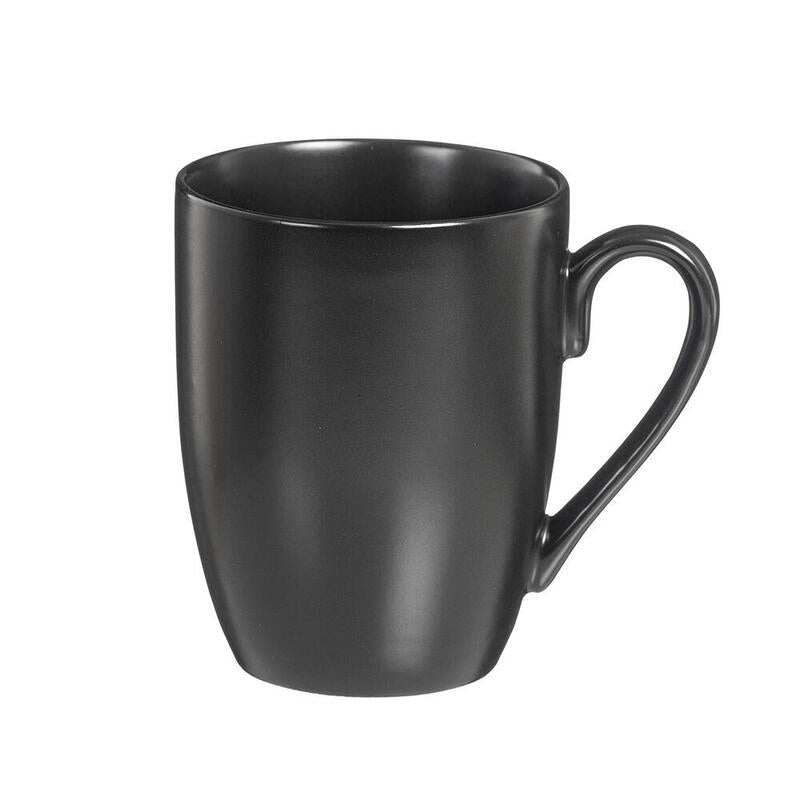 Pack 6 Taza Porcelana Yumei 350 Ml Negra Kozina