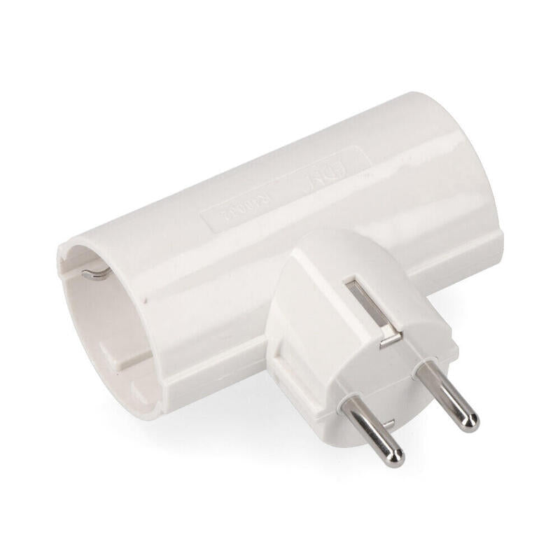 Pack De 10 Unidades - Adaptador Doble 2p+T, 16a 250v~ , Blanco (Retractilado)