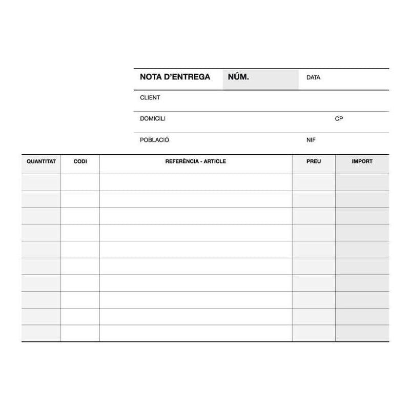 Pack De 10 Unidades Apli A-79 Cat Talonario Entrega 1/8 Apaisado Duplicado Catalan - Papel Autocopiativo - Blanco