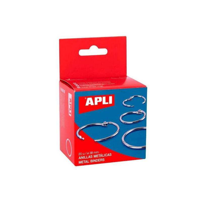 Pack De 10 Unidades Apli Anillas Metálicas Articuladas Ø38mm Caja 20 Ud Niqueladas