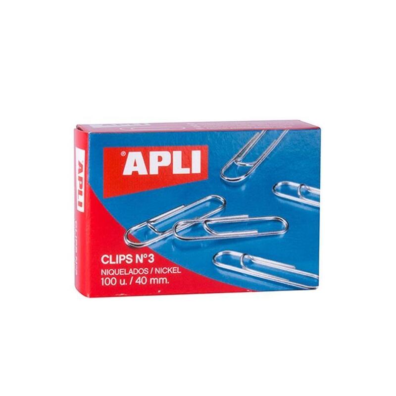 Pack De 10 Unidades Apli Clips Niquelados Nº 3 - 40mm Caja 100 Ud