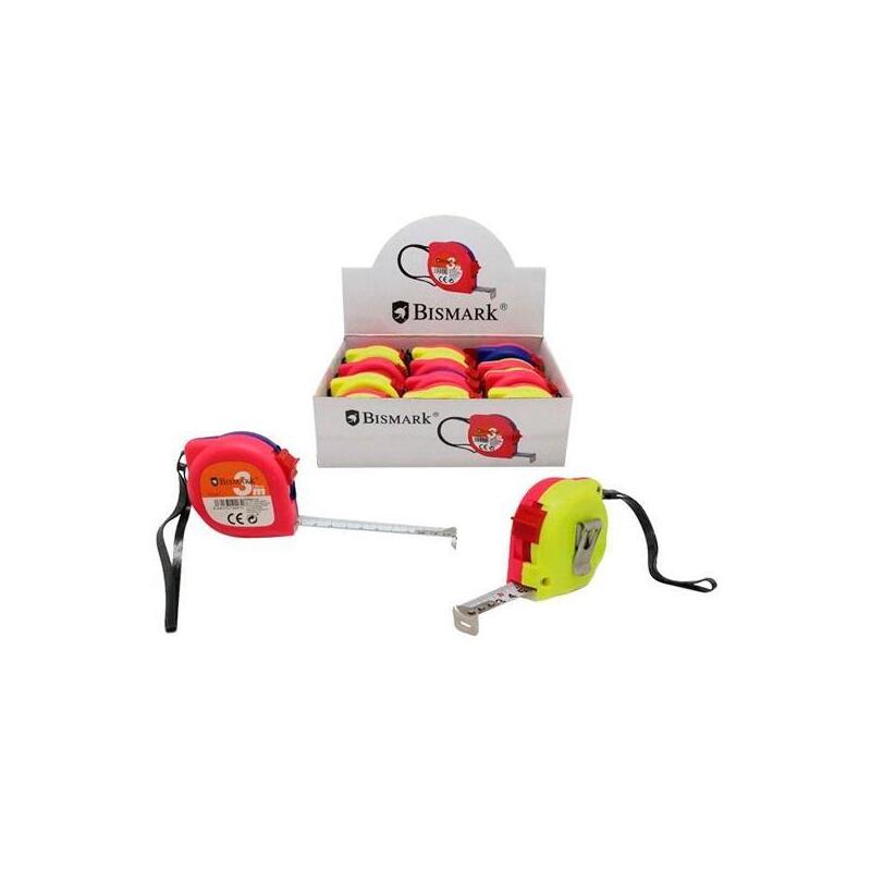 Pack De 10 Unidades Bismark Flexometro Con Freno 3 Metros Colores Surtidos