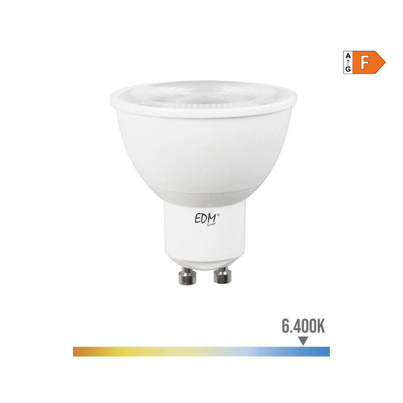 Pack De 10 Unidades - Bombilla Dicroica Led Gu10 7w 550lm 6400k Luz Fria 120° Ø5x5,5cm Edm